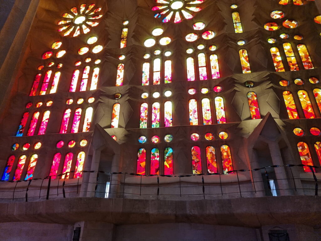 Stained glass windows inside the Sagrada Família, Barcelona